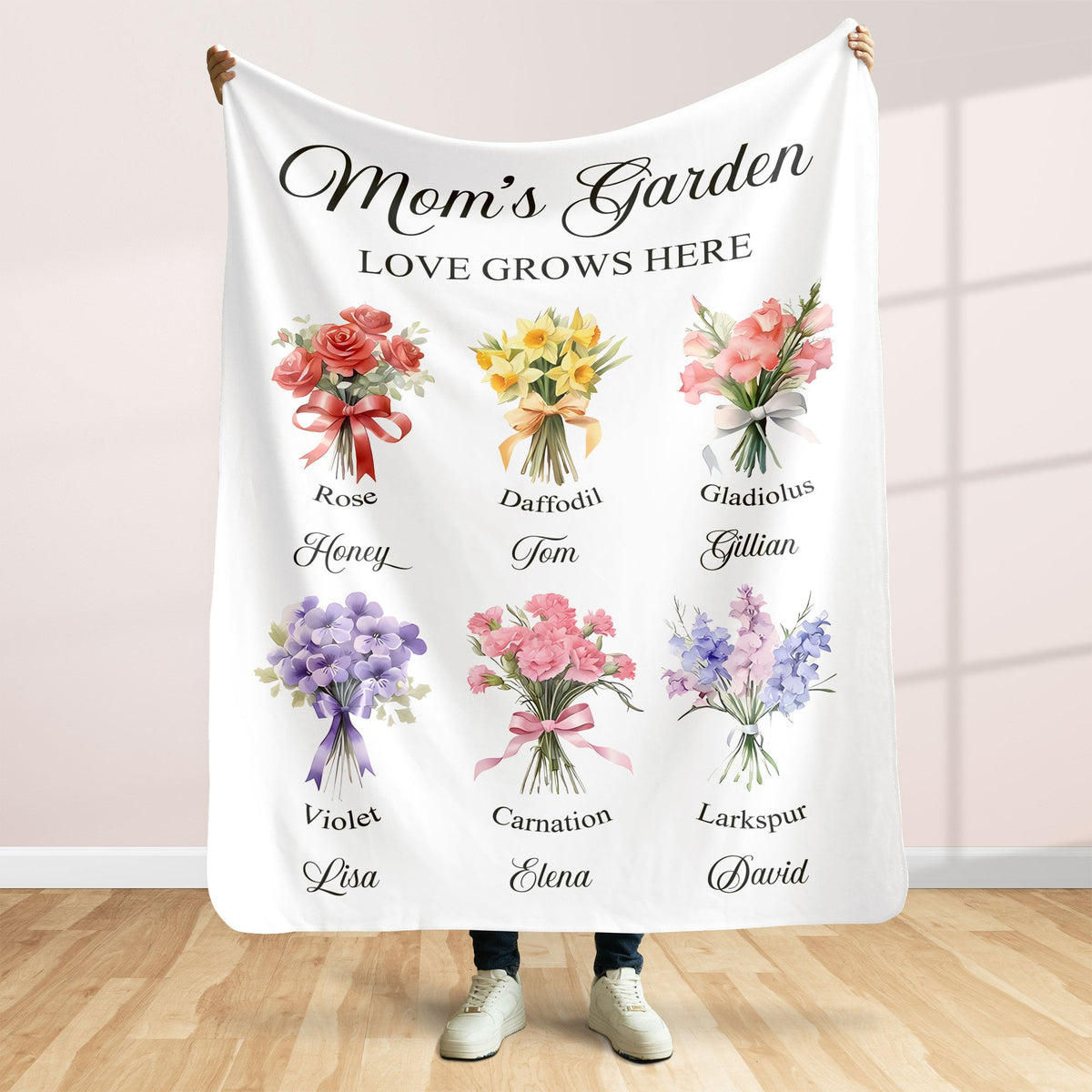 Personalized Gifts For Mom Blanket Mom's Garden-Homacus