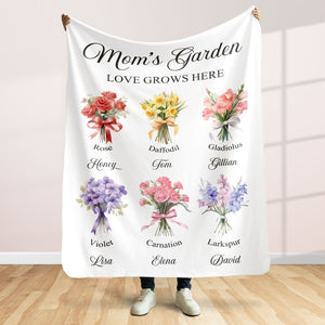 Personalized Gifts For Mom Blanket Mom's Garden 05acti121224-Homacus