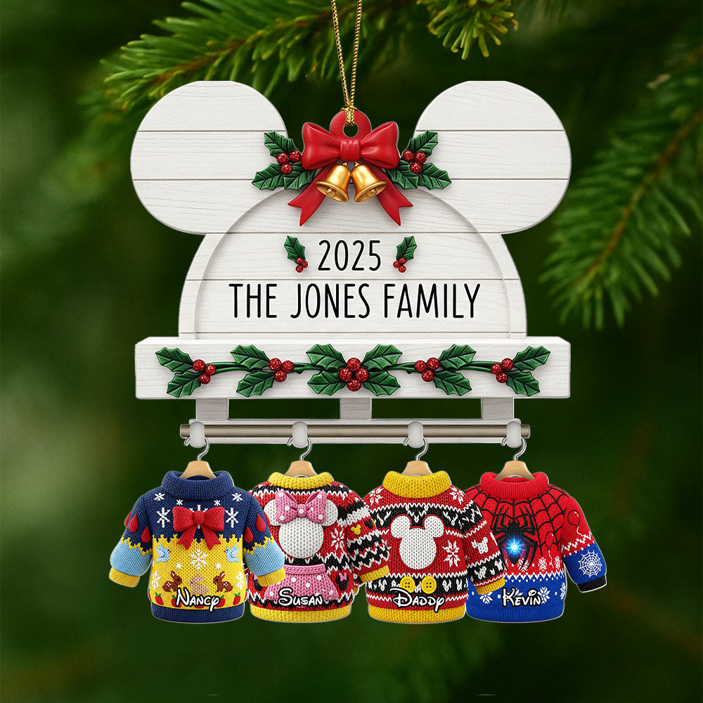 Cute & Cozy Family Sweater Hanging Ornament, Personalized Christmas Gifts For Family 03qhti220825-Homacus