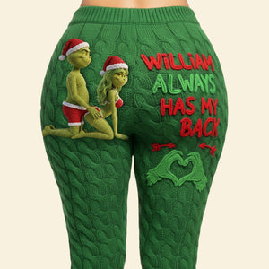 Cheeky Couple Leggings - Personalized Gifts For Couple Christmas Leggings 05OHTI111125-Homacus