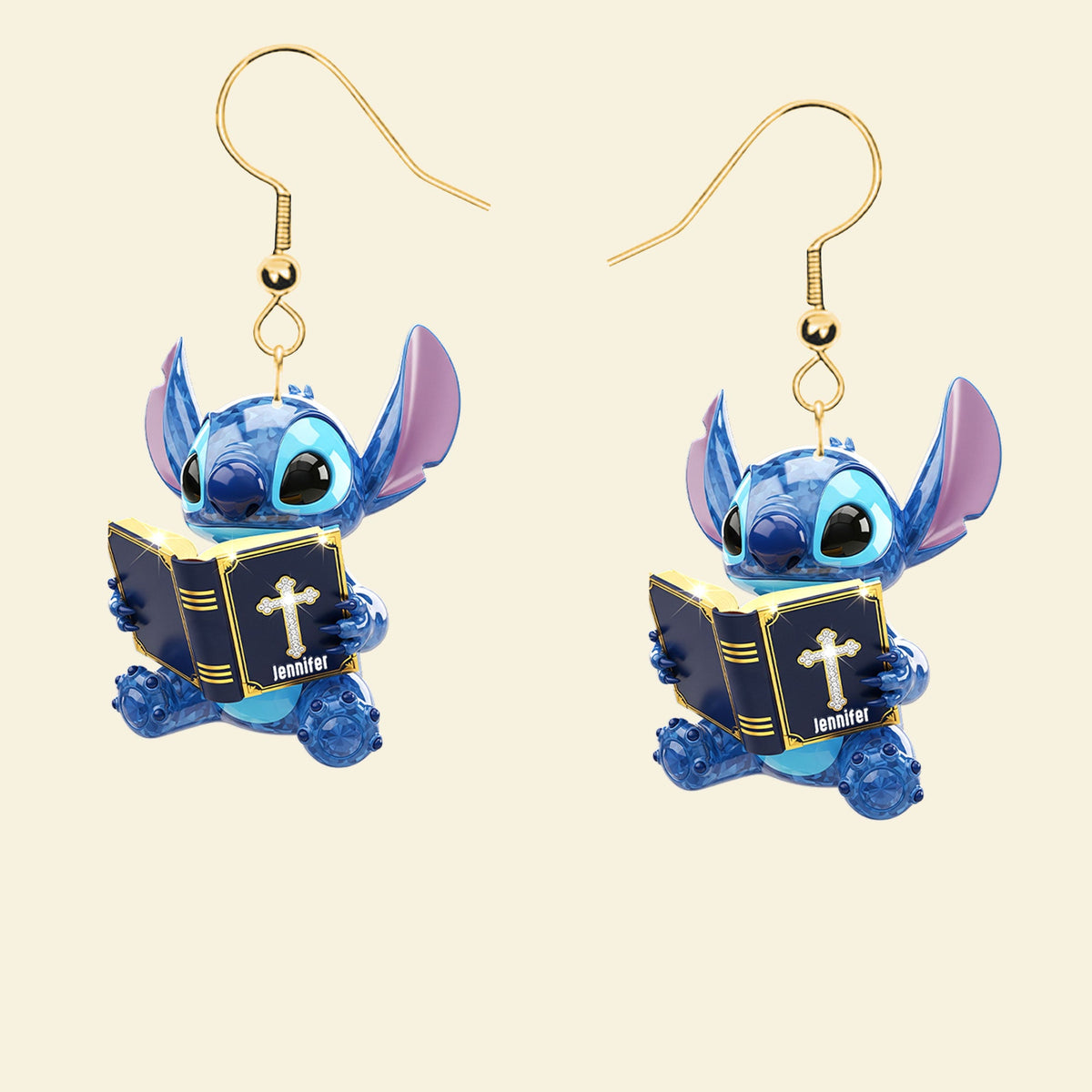 Blue Alien Earrings - Personalized Gifts For Jesus Lovers 03nati090725-Homacus