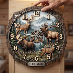 Hunting Hanging Wall Clock - Personalized Gifts For Hunters 01huti250326-Homacus