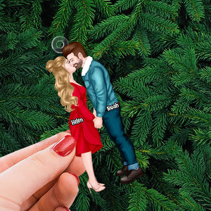 Personalized Christmas Gift For Couple Ornament Couple Kissing 013ACTI111124PA-Homacus