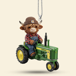 Highland Cow Car Ornament - Personalized Gifts For Farmers 03nati040925-Homacus