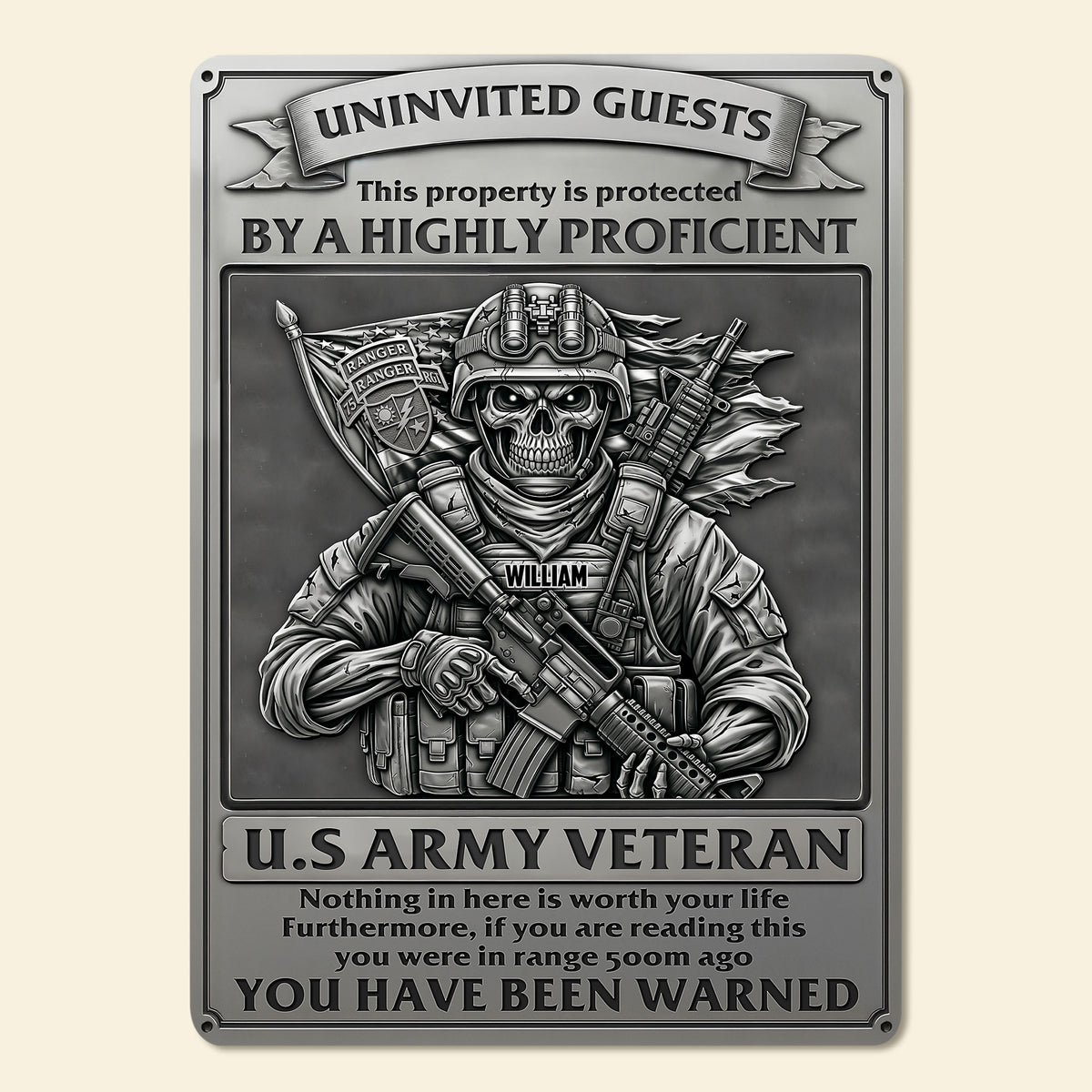 Deadly Danger Veteran Metal Sign - Personalized Gifts For Veteran 04qhti040725-Homacus