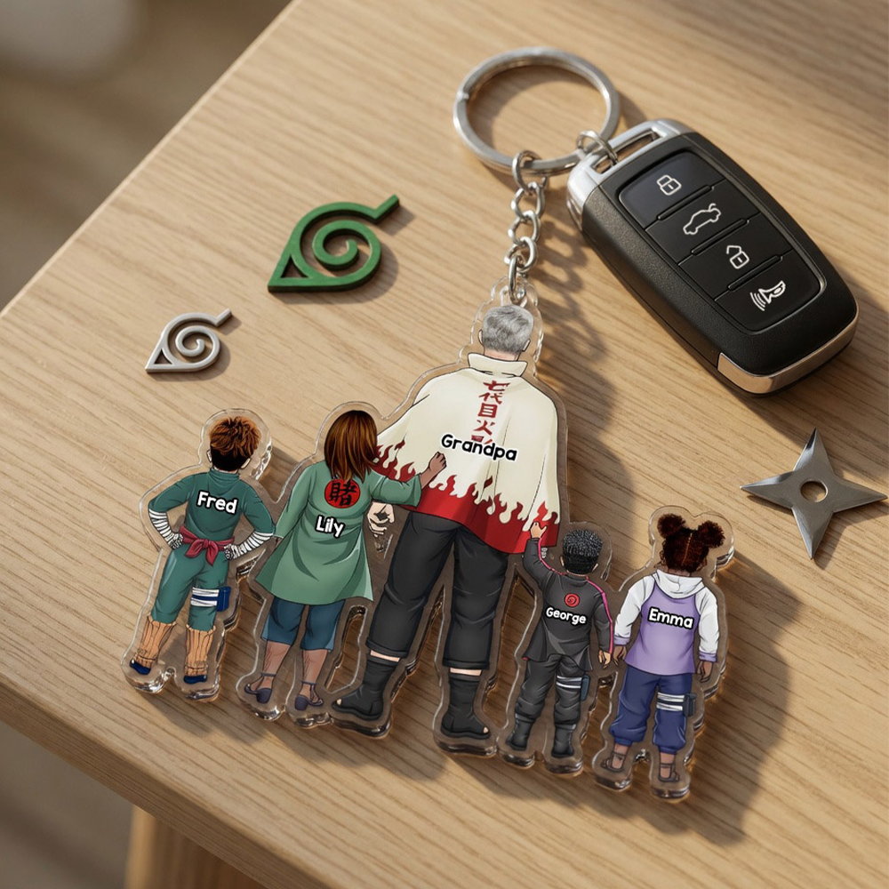 Warrior Father & Mini Ninja Keychain - Personalized Gifts For Dad 01qhhu080526-Homacus