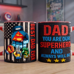 Dad’s Little Crew Fist Bump Accent Mug - Personalized Gift For Dads 05OHTI060526-Homacus