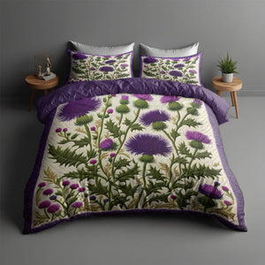 Thistle Flowers Quilt Bed Set 05huti210125-Homacus