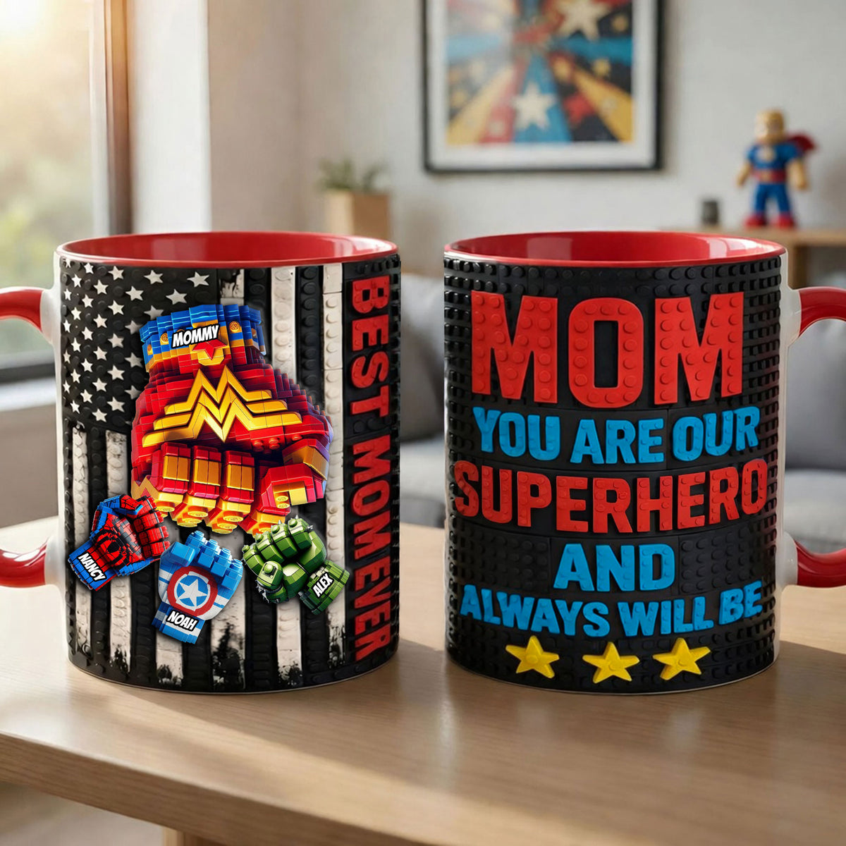 Powerful Mom Fist Bump Coffee Accent Mug - Personalized Gifts For Mother's Day Coffee Mug 05OHTI140426-Homacus