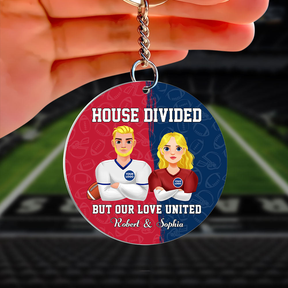 Personalized Gifts For Couple Keychain American Football Couple 02huti230125hg-Homacus