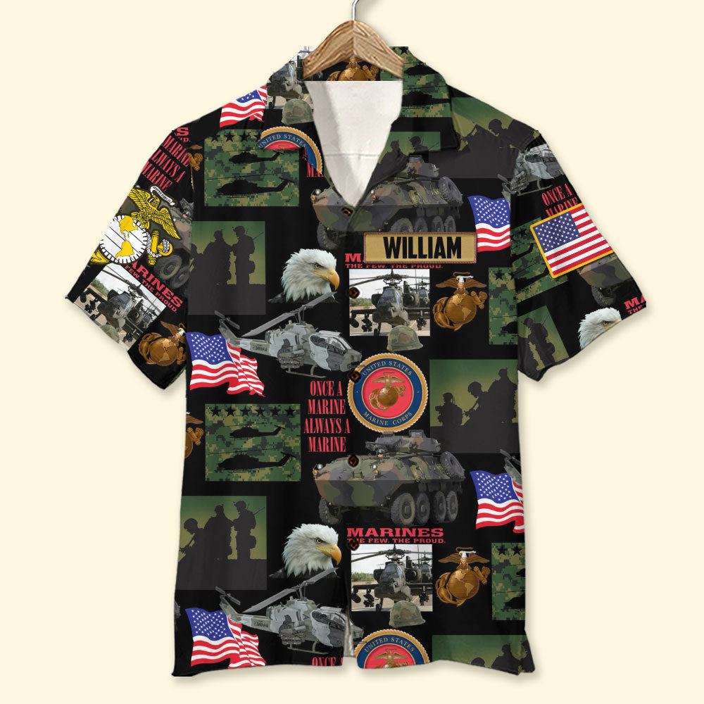 Military Hawaiian Shirt - Custom Military Logo Gifts For Veteran 05huti180625-Homacus