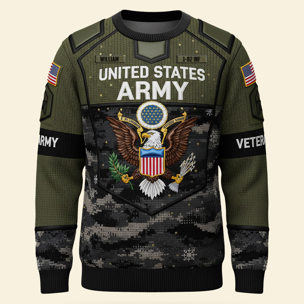 Military Knitted Ugly Sweater - Personalized Gifts For Veteran Ugly Sweater 02PATI051125-Homacus