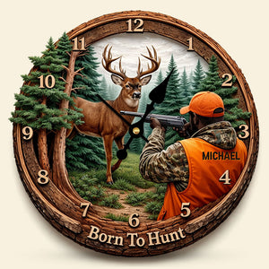 Hunting Lover Clock - Personalized Gifts For Hunter 1 Layer Acrylic Hanging Wall Clock 01HUTI231225-Homacus