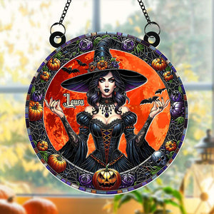 Personalized Round Shaped Home Decor Witch Sun Catcher 01HUTI210824 3D Halloween Wicked Witch-Homacus