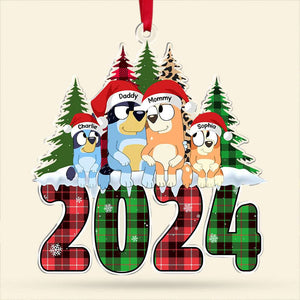 Personalized Gifts For Family, Dogs Sitting Christmas Tree Ornament 02OHTI011124-Homacus