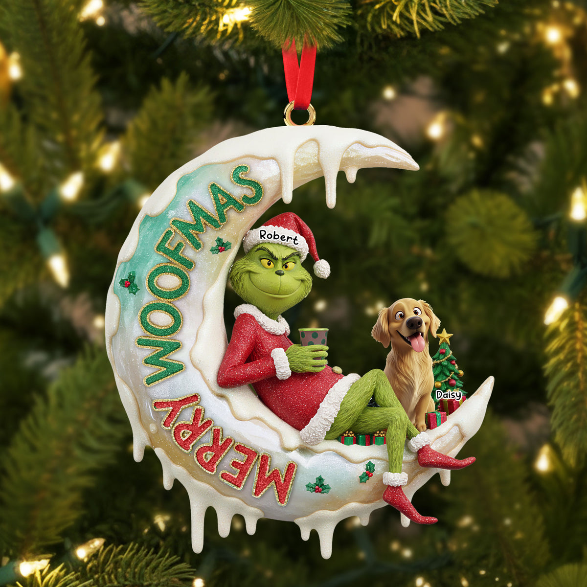 Green Monster Ornament - Personalized Gifts For Dog Lovers 03ohti250925-Homacus