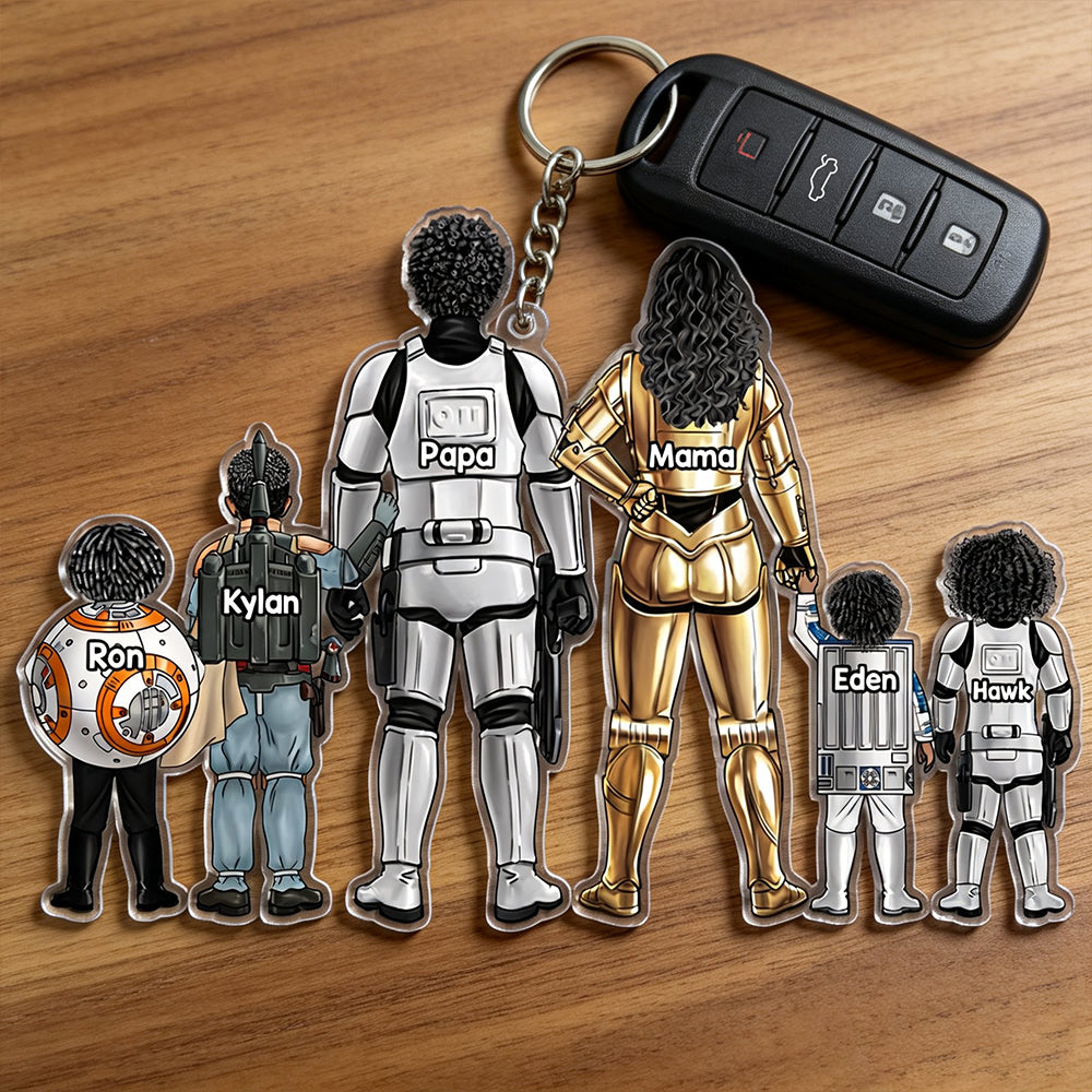 Space Warriors Keychain Personalized Gifts For Family 02QHHU030426-Homacus