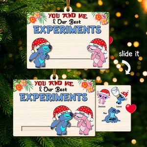 Personalized Gifts For Family Wooden Slider Ornament, Happy Couple & Their Experiments 01qhti181024-Homacus