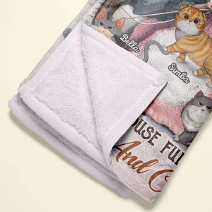 Personalized Gifts For Knitting Cat Lady Blanket 01QHTI040924-Homacus