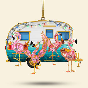 Flamingo Camping Family Ornament - Personalized Gifts For Family 04ohti150825-Homacus