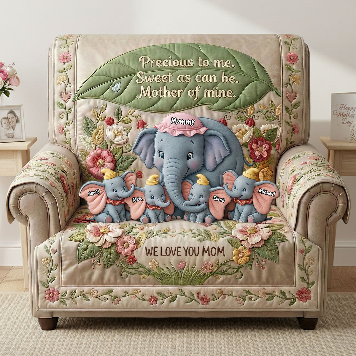 Love Mother Quilted Sofa Cover - Personalized Gifts For Mothers 04pati040226-Homacus