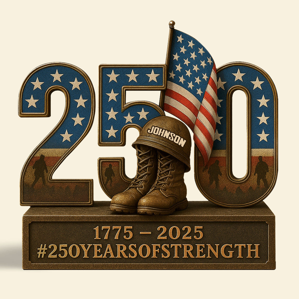 250 Years Of Strength Plaque - Personalized Gifts For Veteran 01pgti070725-Homacus