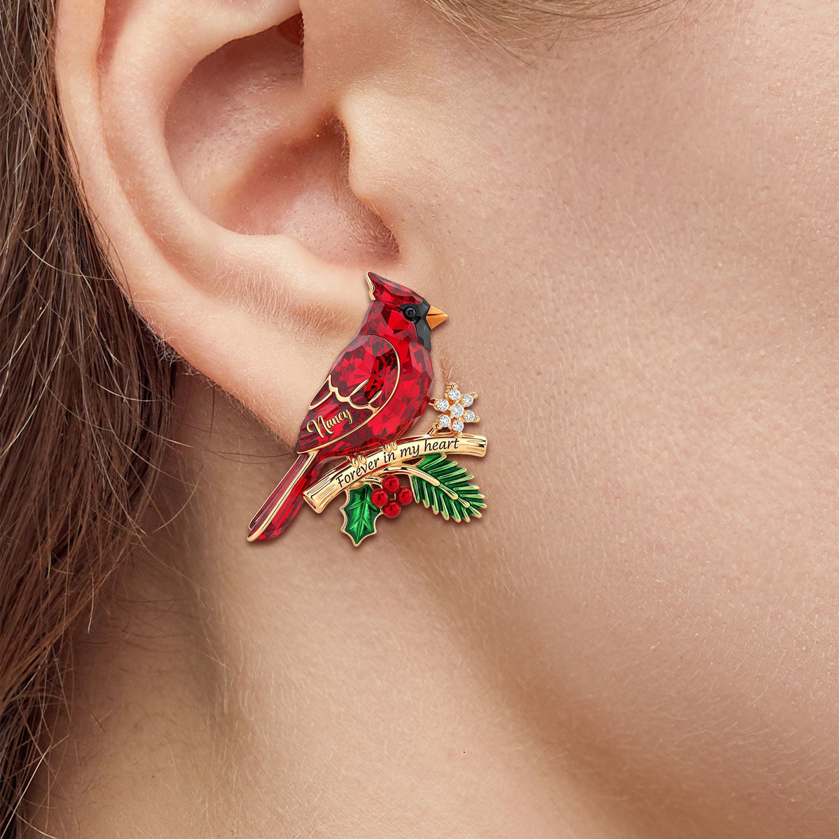 Cardinal Heaven Christmas Stud Earrings - Personalized Gifts For Her 02pgti080925-Homacus