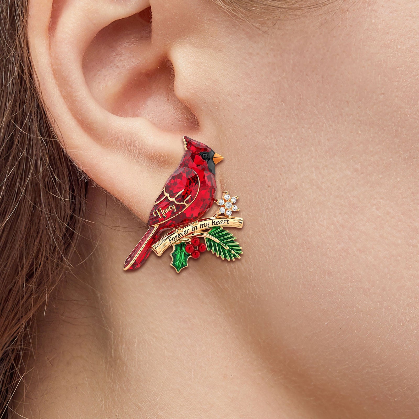 Cardinal Heaven Christmas Stud Earrings - Personalized Gifts For Her 02pgti080925-Homacus