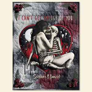 Deathly Love Gothic Skull Couple Blanket, Personalized Gifts For Couple 04qhti091225-Homacus