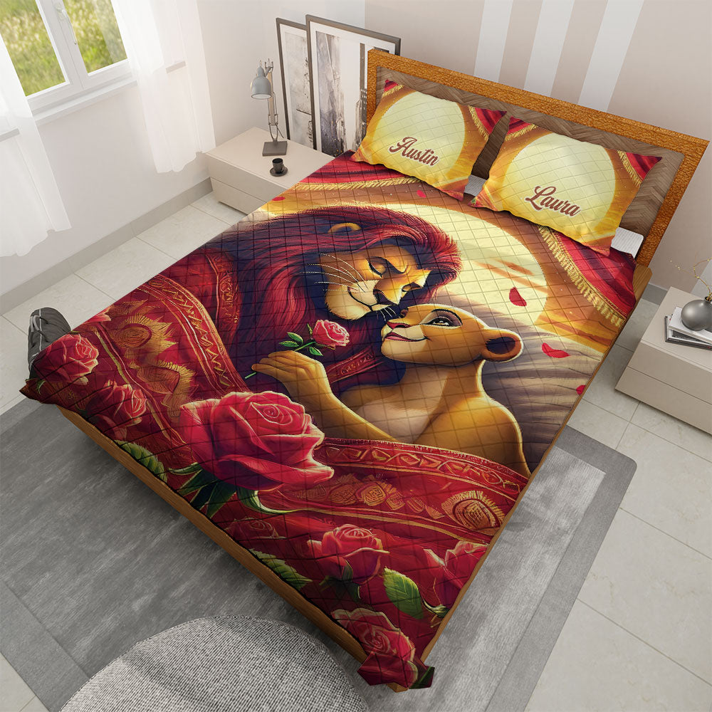 Personalized Gifts For Lion Couple Quilt Bed Set 01ohti241224-Homacus