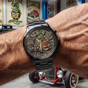 Classic Racing Stainless Steel Men's Watch – Personalized Gifts For Hot Rod Lovers 06tgti280126-Homacus