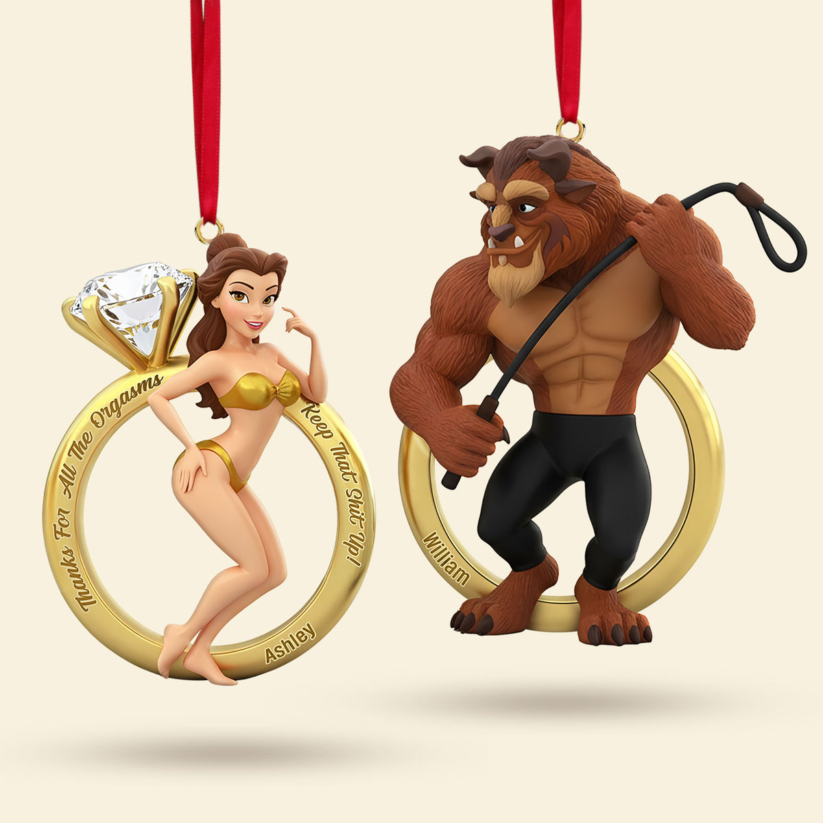 Cheeky Couple Set Ornament - Personalized Gifts For Couple 03nati160925-Homacus