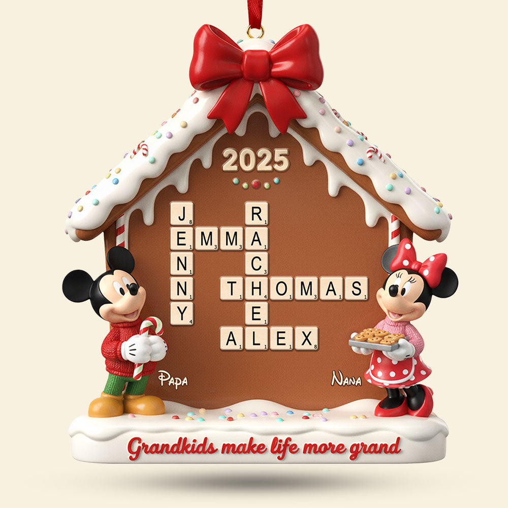 Gingerbread House Family Crossword Ornament - Personalized Gift For Family Christmas Ornament 04NATI311025-Homacus