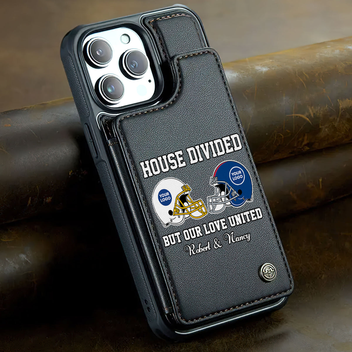 Personalized Gifts For American Football Couple Leather Flip Wallet Phone Case 07huti210225-Homacus