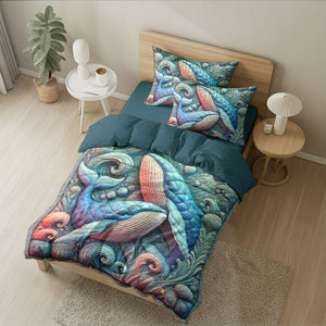 Gifts For Whale Couple Quilt Bedding Set 06kati100125-Homacus