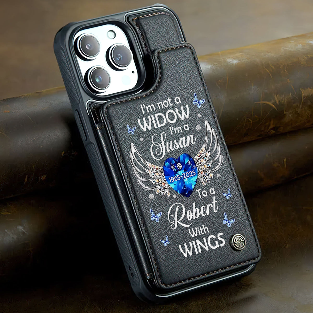 Personalized Gifts For Heaven Husband Leather Flip Wallet Phone Case 03xqti210225-Homacus