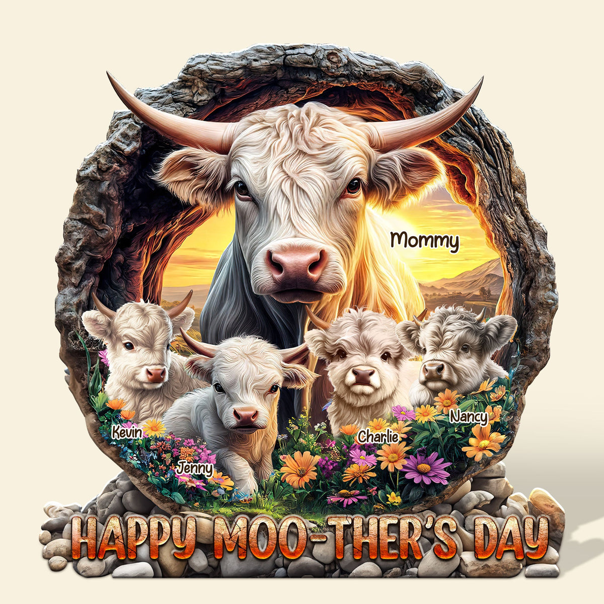 Personalized Gifts For Mom Plaque Happy Moo-ther's Day 03huti090425-Homacus