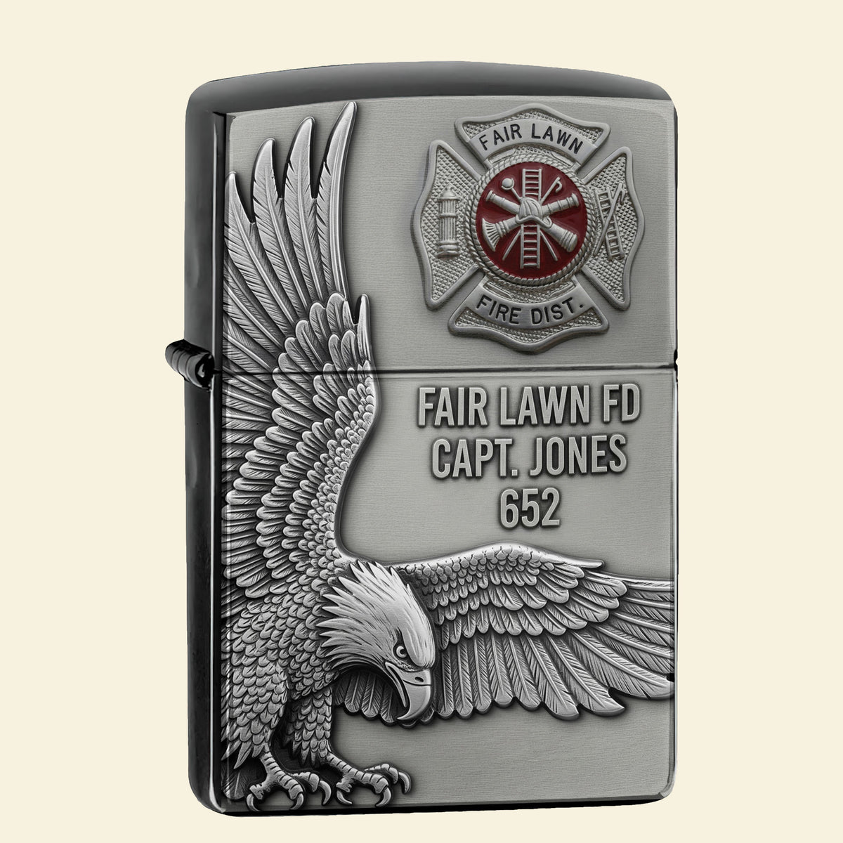Fire Department Lighter - Custom Fire Station Logo Gifts For Firefighter With Name, Number Tag-Homacus