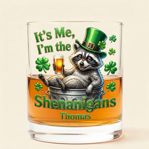 St Patrick's Day Raccoon Round Glass - Personalized Gifts For St Patrick's Day Glass 03HUTI201225-Homacus