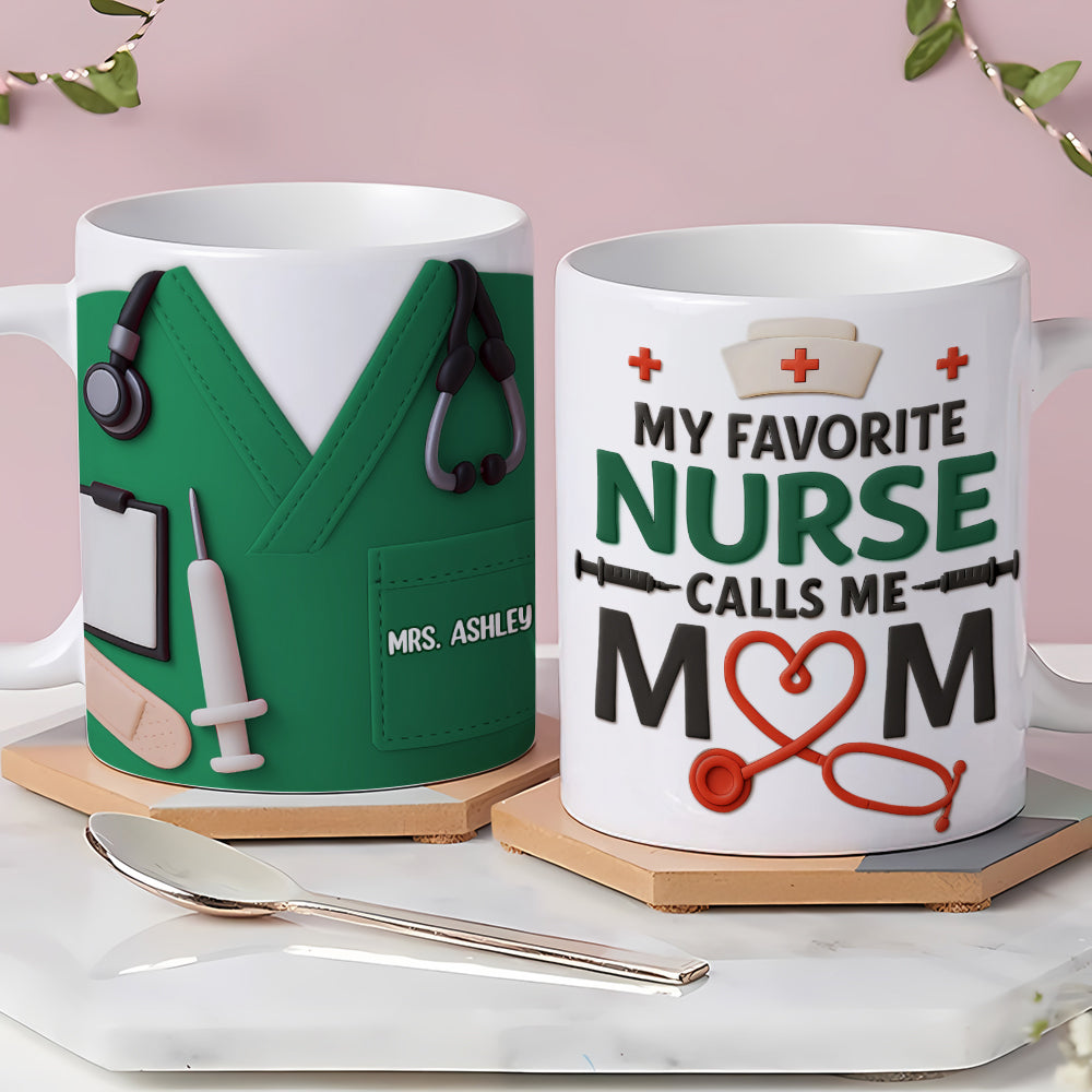 Personalized Gifts For Nurse Mom Mug Calls Me Nurse Mom 03OHTI040425-Homacus