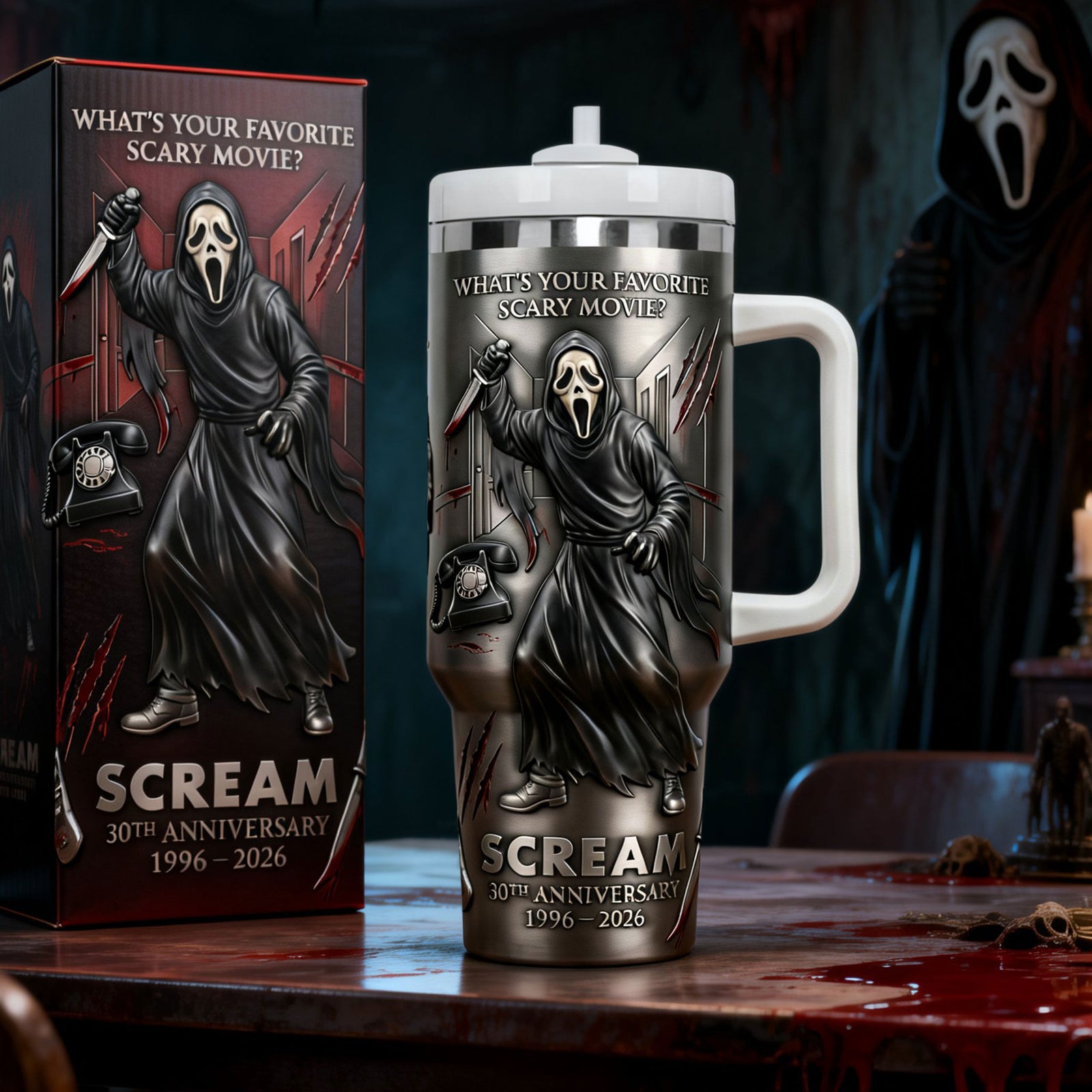 30th Anniversary Horror 40oz Tumbler - Personalized Gift For Horror Lovers 02NATI070226-Homacus