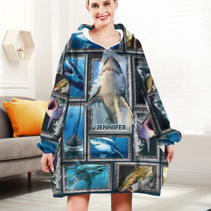 Personalized Gift For Shark Lover Oversized Hoodie 07ACTI211224-Homacus