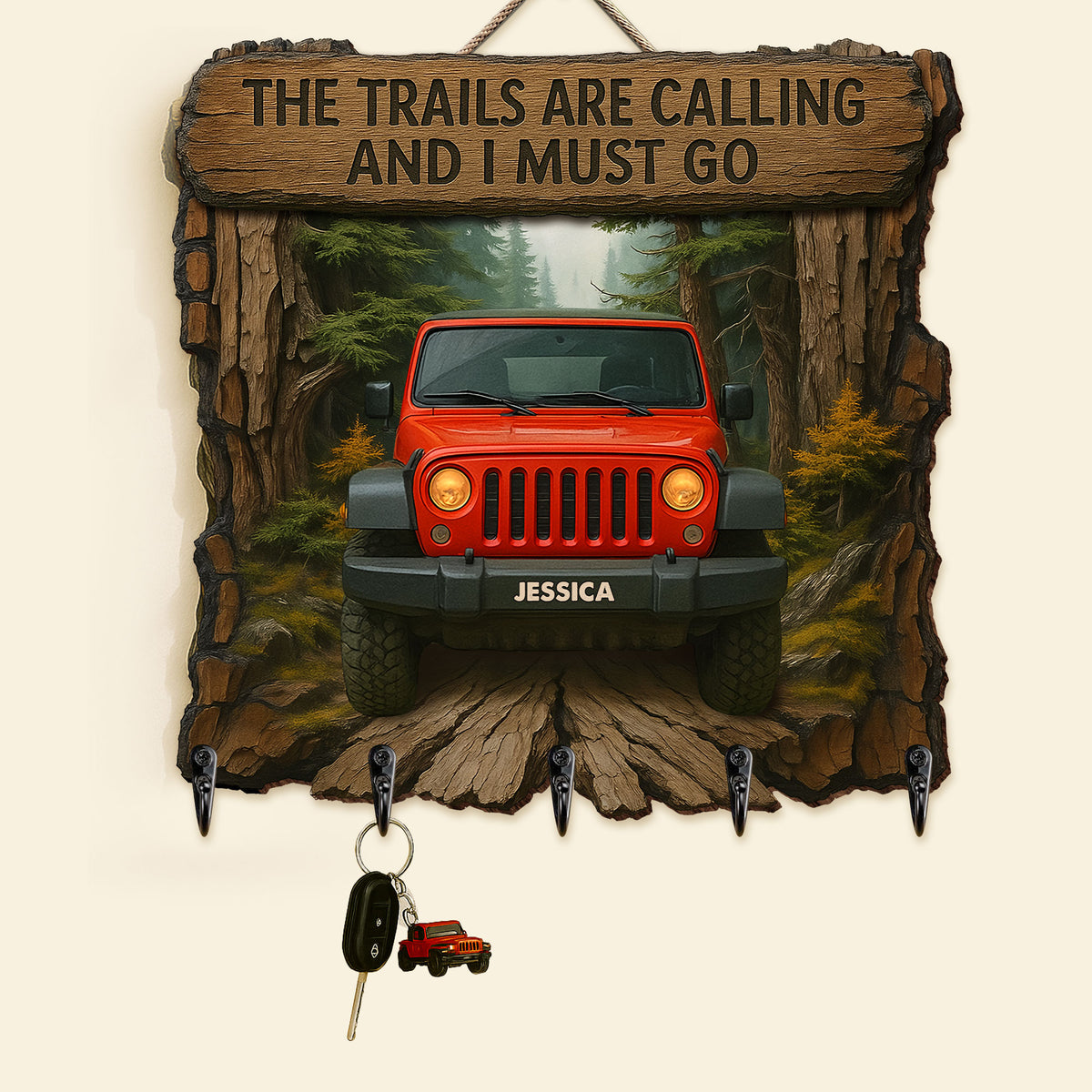 Off-road Wood Key Hanger - Personalized Gifts For Off-road Lovers 02qhti230525-Homacus