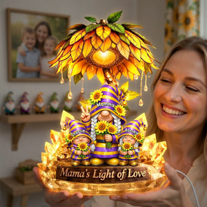 Gnome Sunflower Acrylic Light Box - Personalized Gifts For Mama and Grandma 02tyti080426-Homacus