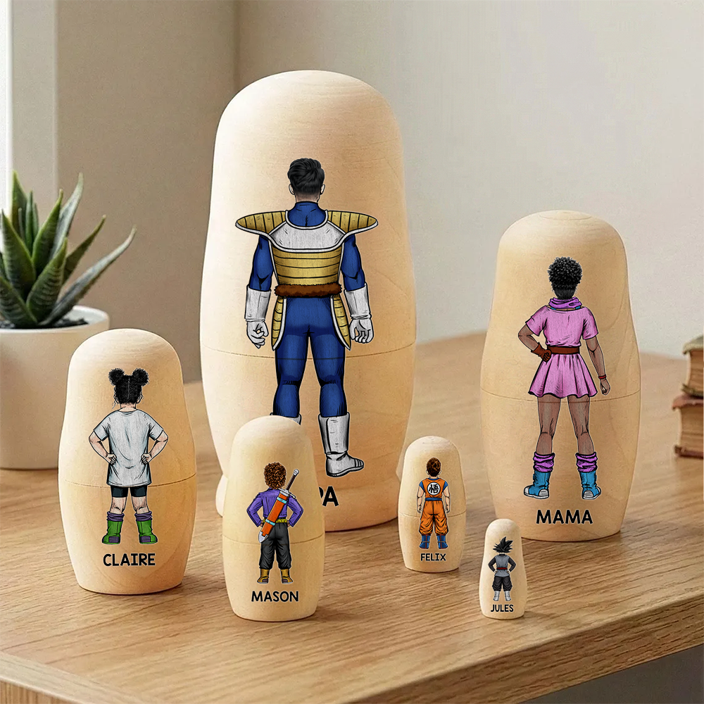 Legend Warrior Dad Nesting Dolls - Personalized Gifts For Dad Wooden Nesting Dolls 041QHHU080426-Homacus