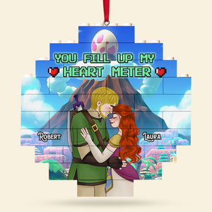 Personalized Gifts For Couple Buildable Ornament, You Fill Up My Heart Meter 05TGTI091124HG-Homacus