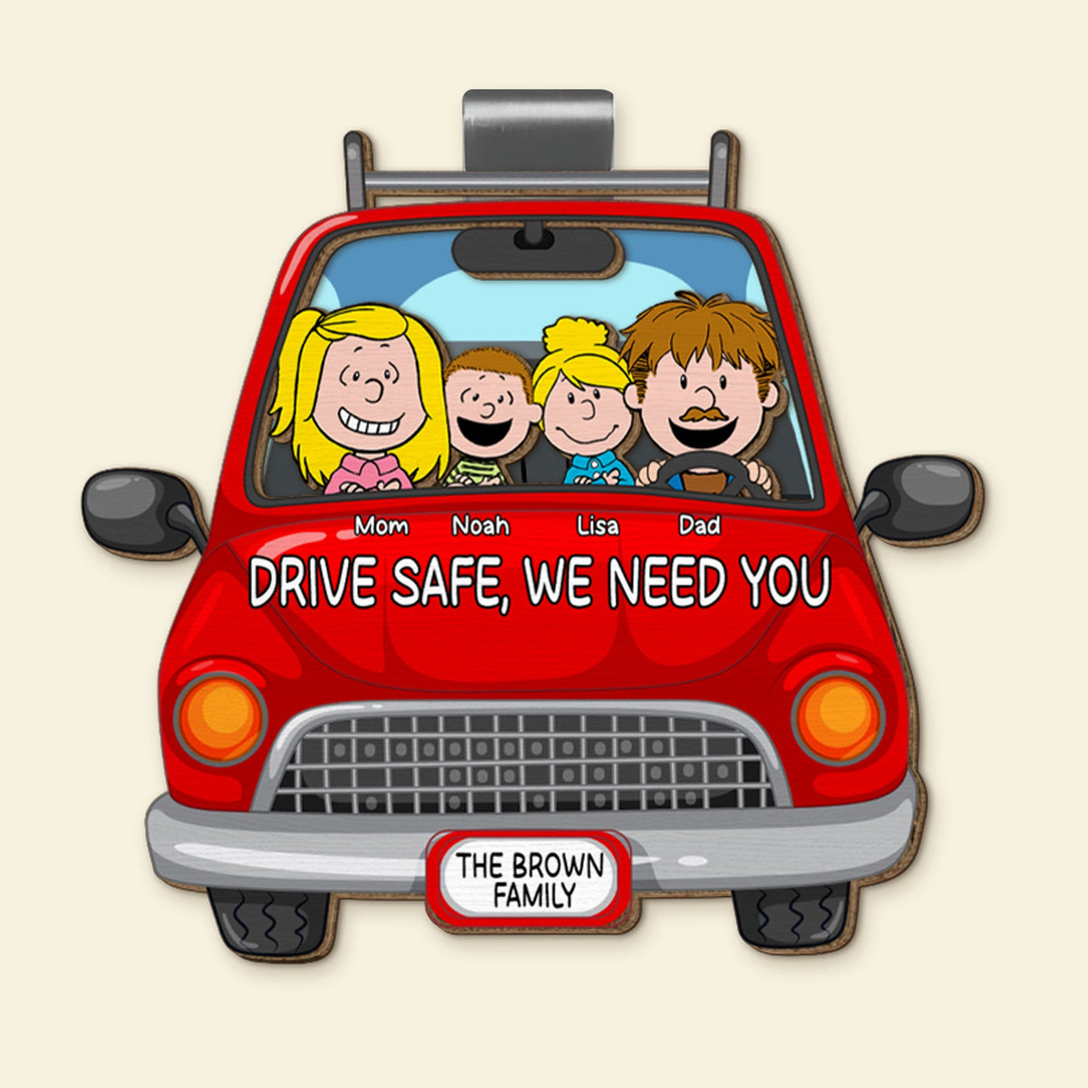 Personalized Gifts For Family Acrylic Car Visor Clip 02huti150225-Homacus