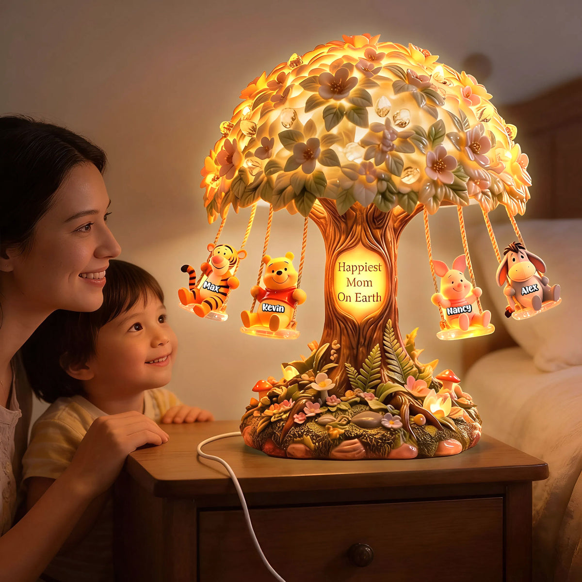 Childhood Tree Mom And Kids Light Box - Personalized Gifts For Mother's Day Acrylic Light Box 04PATI240426-Homacus