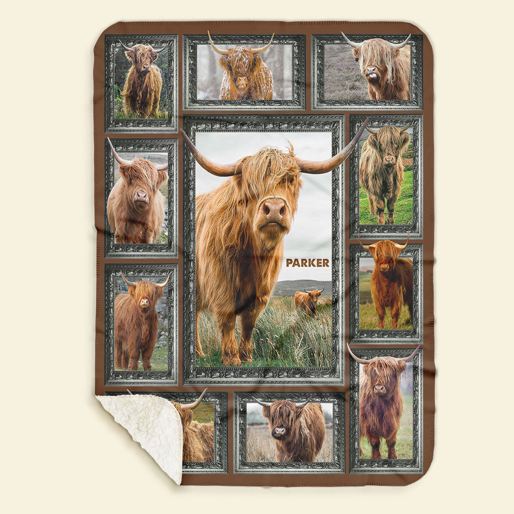 Highland Cow - Personalized Photos Collage Blanket 031qhti311224-Homacus
