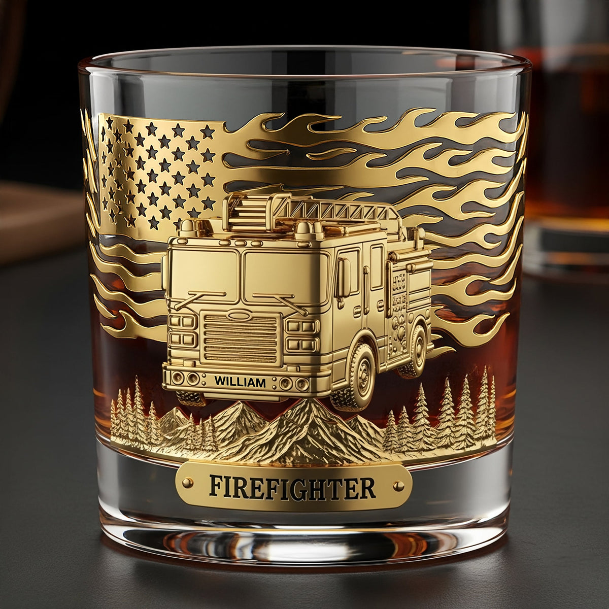 Firefighter Fire Dept Whiskey Glass, Personalized Gifts For Firefighter Retirees and Active Duty 03qhti050825-Homacus